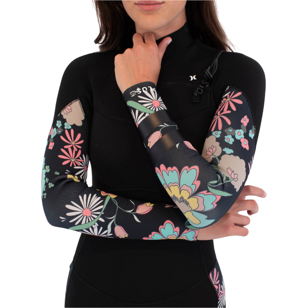 2025 Hurley Womens Plus Printed 4/3mm Chest Zip Wetsuit WFS0012433 - Wonderland